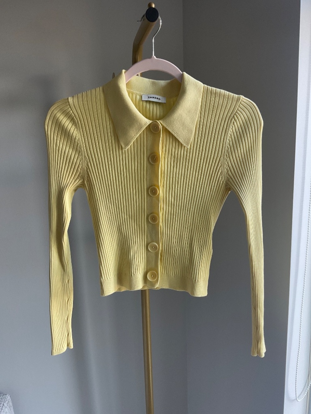 Sandro Ribbed Crop Cardigan - Picture 3 of 8